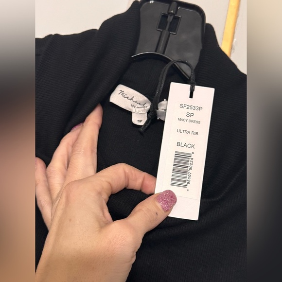 Micheal Stars Масу Mock Neck Ribbed Dress - Picture 6 of 6